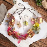 Fish Scales Necklace Set - Gold Leaf
