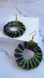 Woven Palm Circle Earrings