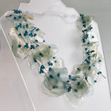 Fish Scales Necklace Set - Sky Blue