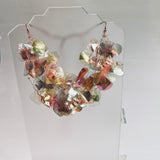 Fish Scales Necklace Set - Silver Leaf