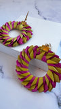 Woven Palm Circle Earrings