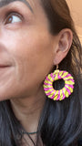 Woven Palm Circle Earrings