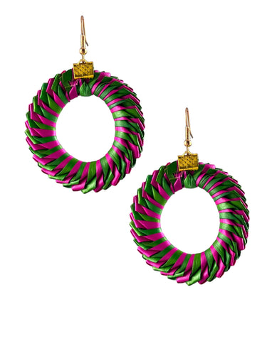 Woven Palm Circle Earrings