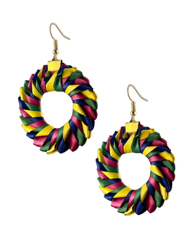 Woven Palm Circle Earrings