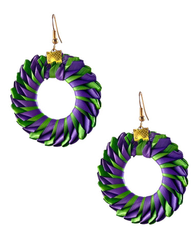 Woven Palm Circle Earrings