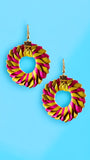 Woven Palm Circle Earrings