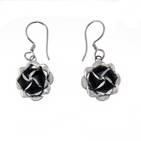 Oxidized Roses Earrings - Small