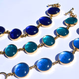 Tumbaga & Glass Bracelet - Aqua