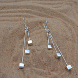 Triple Cube Pendulum Earrings