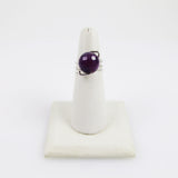 Faceted Amethyst Curly Ring