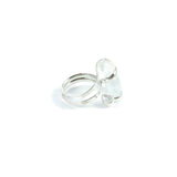 Parallel Glass Ring - White Stripe