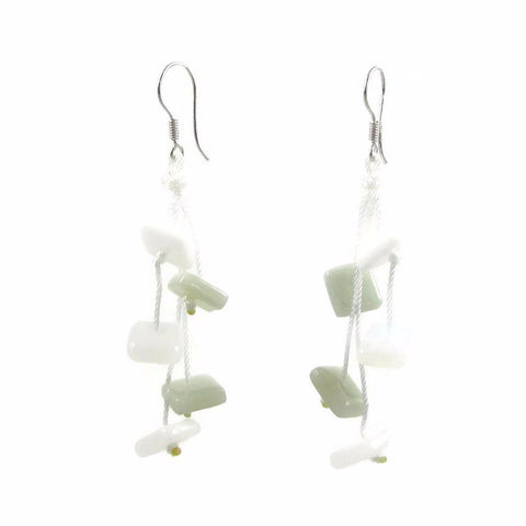 Zen Glass Earrings - White