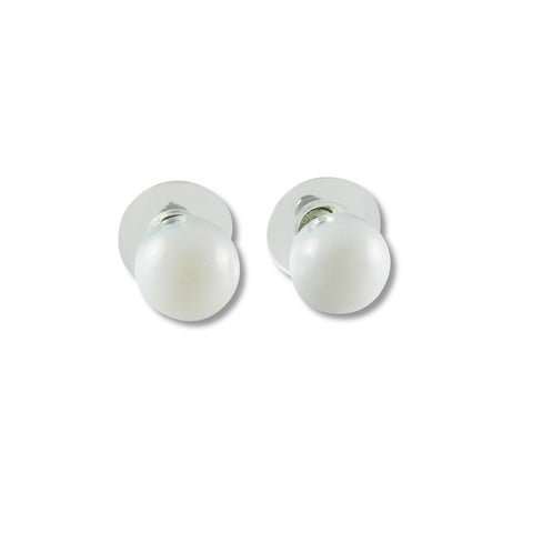 Glass Ball Studs - White