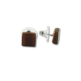 Glass Square Studs - Brown