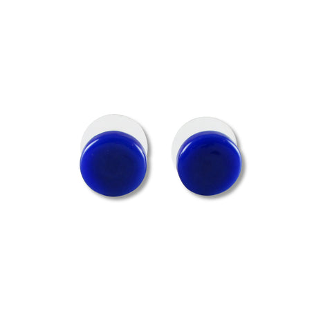 Glass Circle Studs - Blue