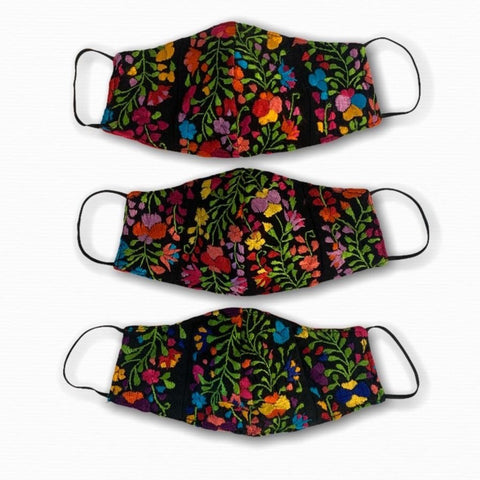 Deluxe Hand Embroidered Face Mask - Colorful Floral
