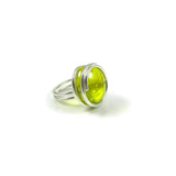 Infinity Glass Ring - Yellow Crystal