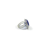Infinity Glass Ring - Navy Matte