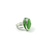 Infinity Glass Ring - Green