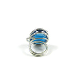 Infinity Glass Ring - Turquoise Crystal Iridescent