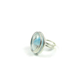 Infinity Glass Ring - Sky Blue Stripe