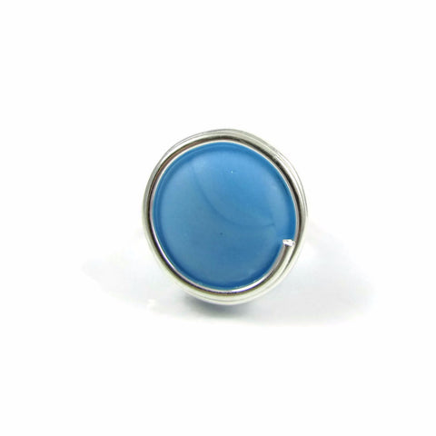 Infinity Glass Ring - Turquoise Matte