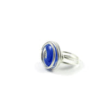 Infinity Glass Ring - Blue Stripe