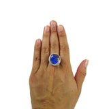 Infinity Glass Ring - Blue Stripe