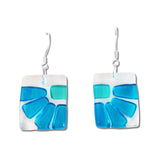 Lama Flower Glass Earrings in Aqua