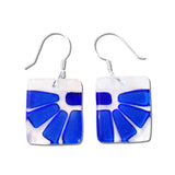 Lama Flower Glass Earrings in Navy