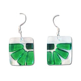 Lama Flower Glass Earrings in Green