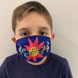Reusable Embroidered Kid's Size FaceMasks - Floral
