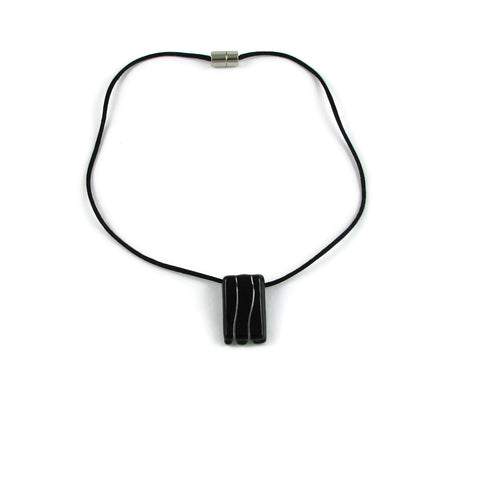 Waves Mini Glass Pendant - Black