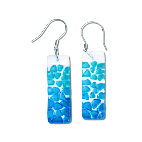 Picado Glass Earrings - Aqua