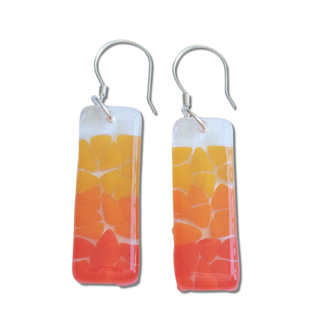 Picado Glass Earrings - Orange