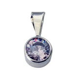 Round CZ Pendant - 8mm- 5 Colors Available