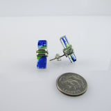 Blown Glass Rectangle Studs