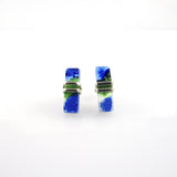 Blown Glass Rectangle Studs