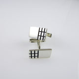 Checkerboard Silver Cufflinks