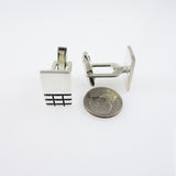Checkerboard Silver Cufflinks