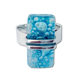 Wrap Blown Glass Ring - Aqua