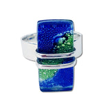Wrap Blown Glass Ring - Aqua