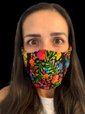 Deluxe Hand Embroidered Face Mask - Colorful Floral