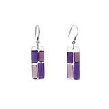 Cobblestones Glass Earrings - Purple