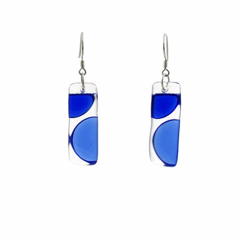 Onda Glass Earrings - Navy