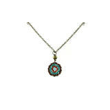 Mosaic Medallion Necklace - Blue