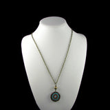 Mosaic Medallion Necklace - Brown & Blue