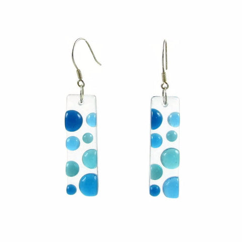 Bubbles Glass Earrings - Aqua