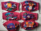 Reusable Embroidered Kid's Size FaceMasks - Floral