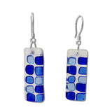 Checkerboard Glass Earrings - Purple